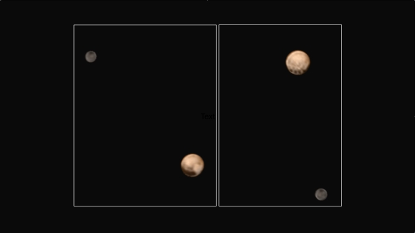 Pluto and Charon, real colour